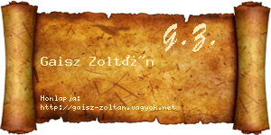 Gaisz Zoltán névjegykártya